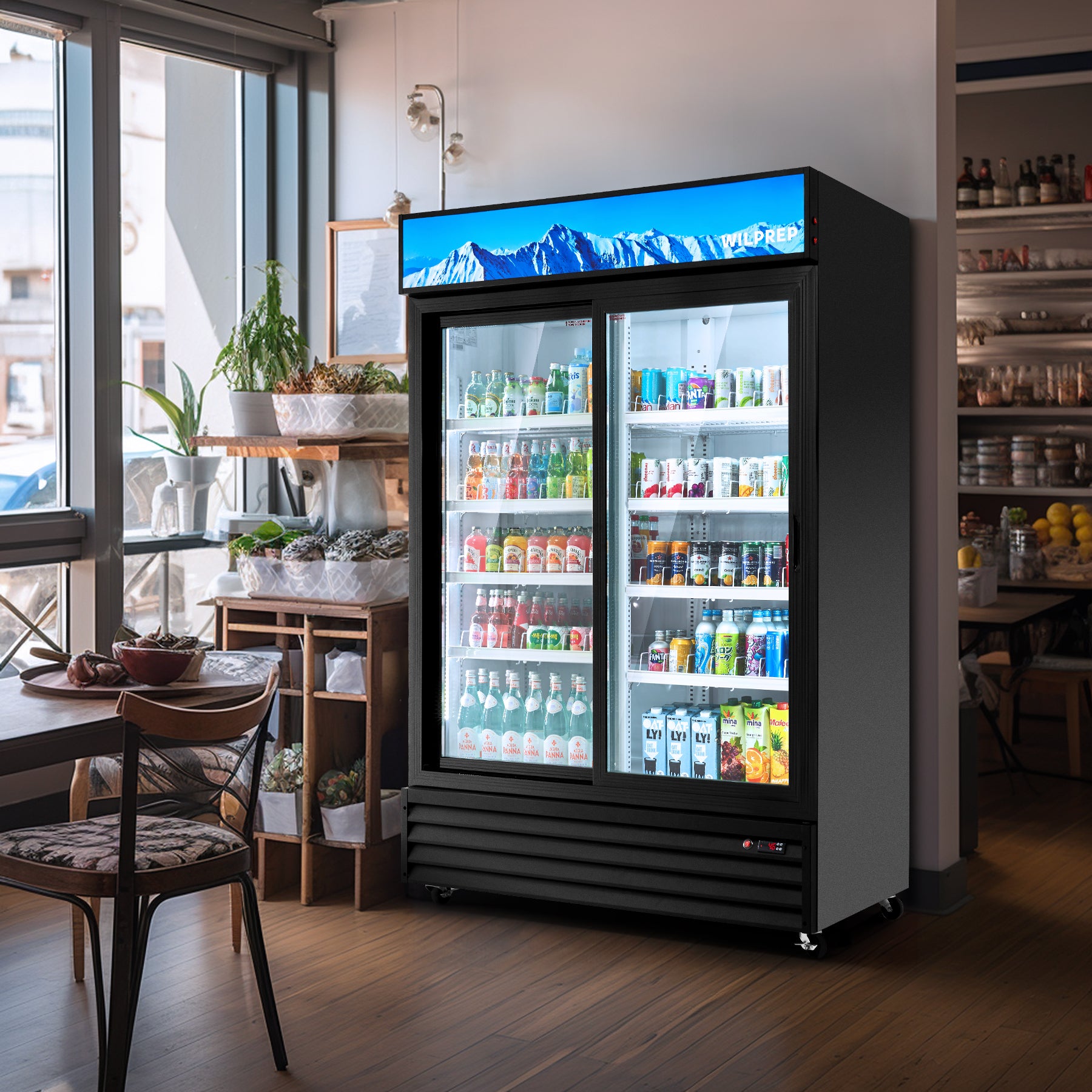 Wilprep commercial sliding door refrigerator