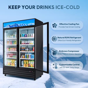 Wilprep 2 door merchandiser refrigerator system