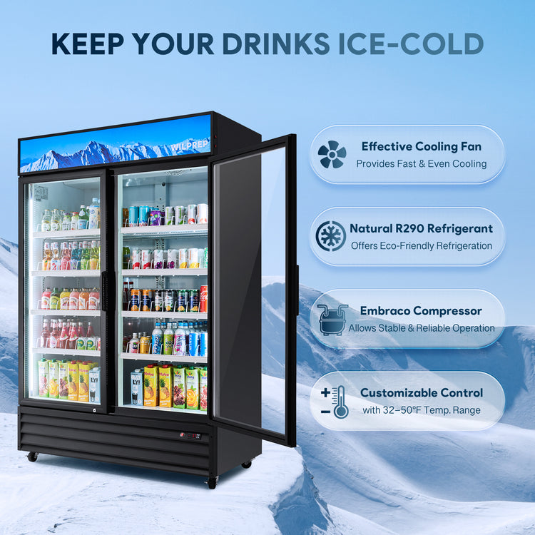 Wilprep 2 door merchandiser refrigerator system