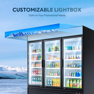 Wilprep 3 door commercial refrigerator lightbox