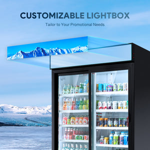 Wilprep 2 door merchandiser refrigerator light box