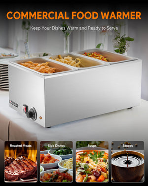 Triple Well Countertop Food Warmer