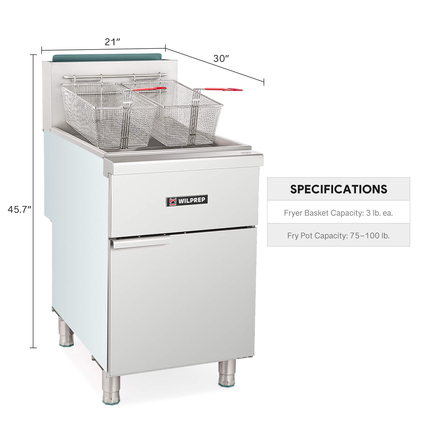 Commercial Deep Fryer with 2 Baskets Liquid Propane