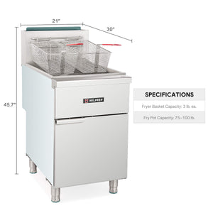 Commercial Deep Fryer with 2 Baskets Liquid Propane