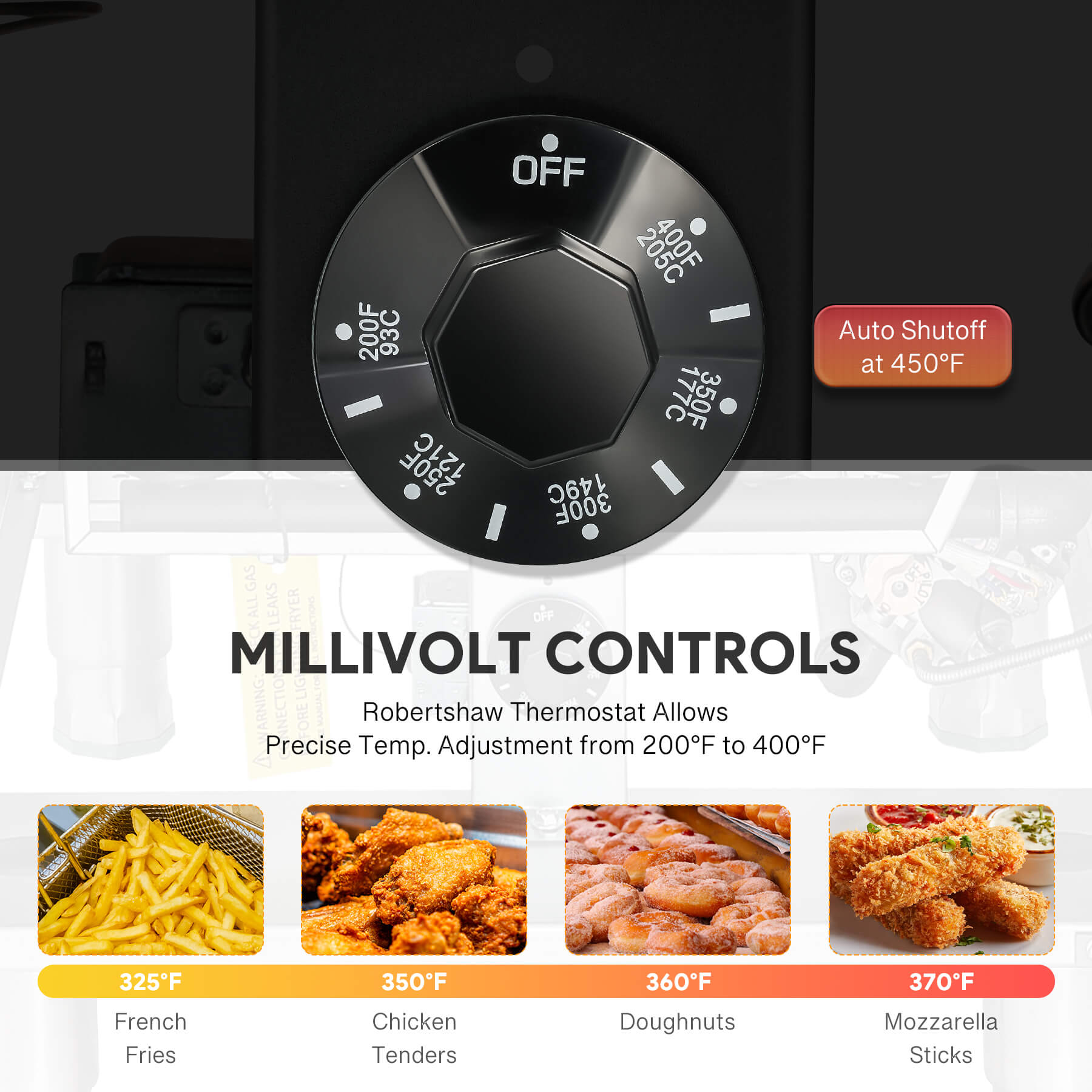 Natural Gas Floor Fryer Full Pot Double Basket