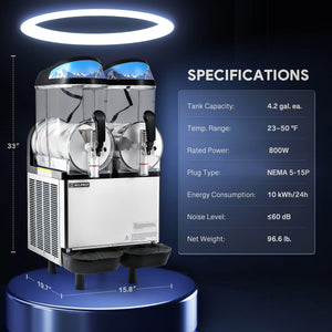 A commercial slushy machine specifications