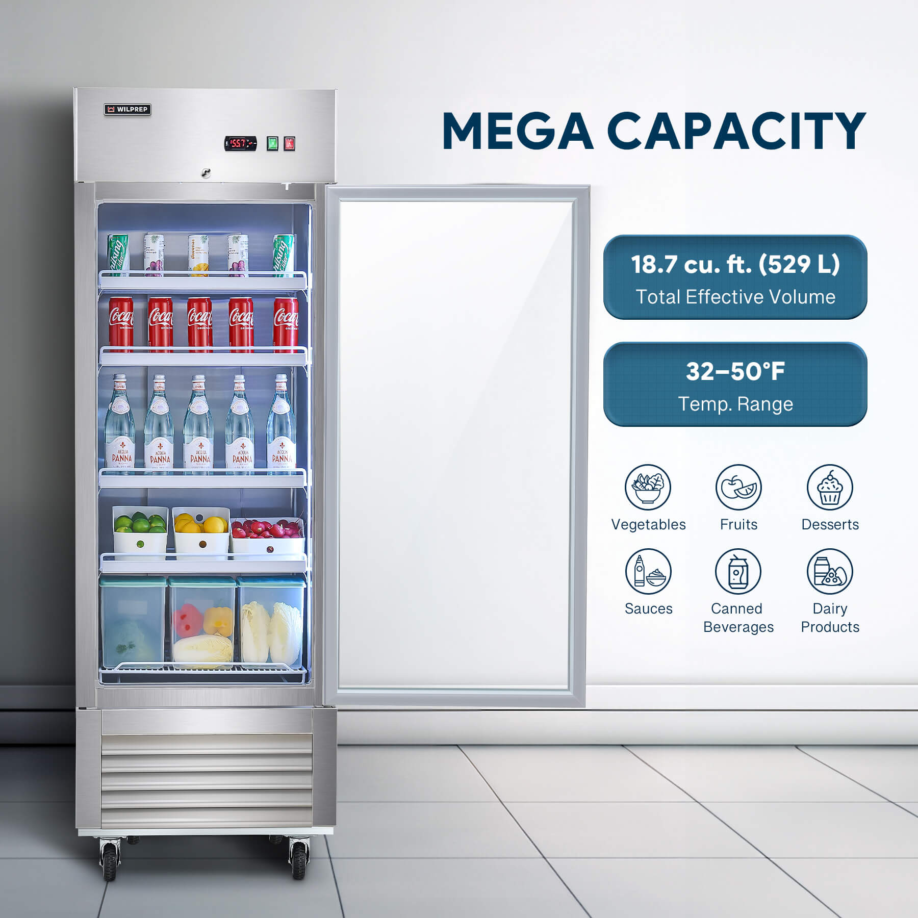 Wilprep 27-inch single door merchandiser refrigerator