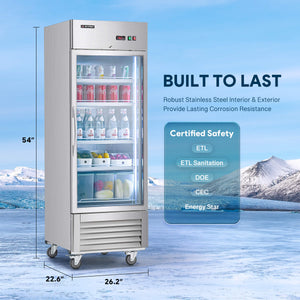 Wilprep 27-inch swing glass door merchandiser refrigerator