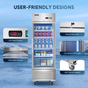 Wilprep 27-inch glass door merchandiser refrigerator design