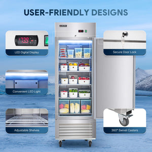1 Door Reach in Commercial Refrigerator