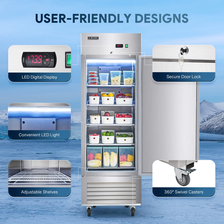 1 Door Reach in Commercial Refrigerator