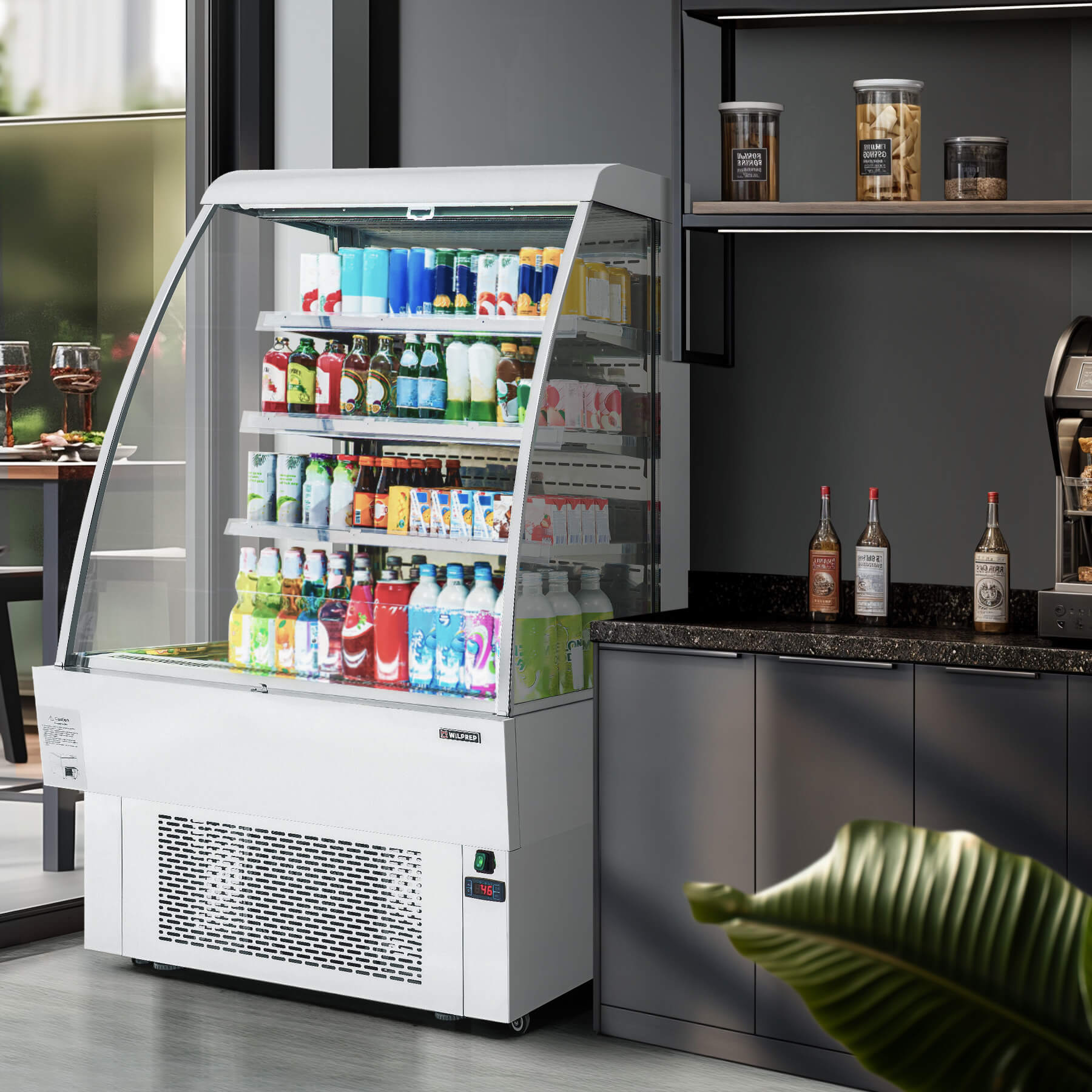 39" Vertical Open Air Merchandiser Refrigerator in Use