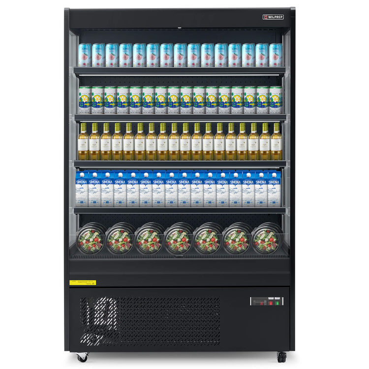 51-inch commercial fridge and display refrigerator with UL certification, LED control panel, and adjustable shelving for optimal product visibility and cooling efficiency.