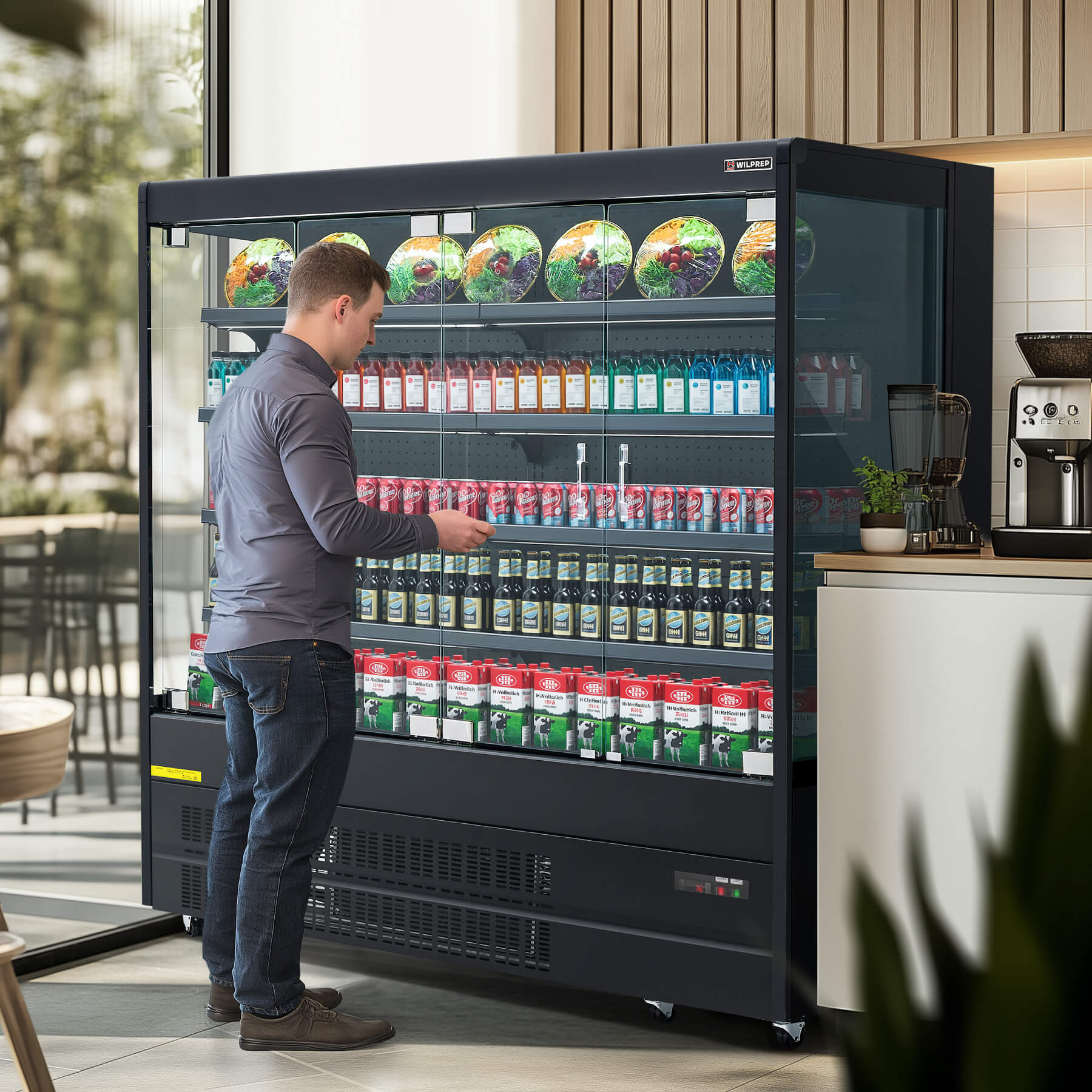 76" Black 3 Sided Glass Display Refrigerator with 29.7 cu. ft. Volume
in use