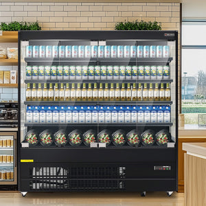 76" Black 3 Sided Glass Display Refrigerator with 29.7 cu. ft. Volume