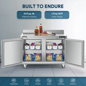 Wilprep 48-inch worktop freezer temperature