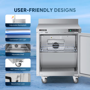 Wilprep 28 inch undercounter worktop refrigerator design