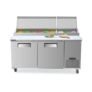 70in 2 Door Refrigerated Sandwich Prep Table