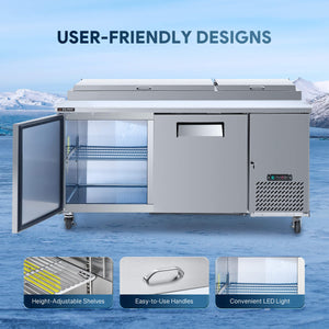 72 Inch Commercial Pizza Prep Table