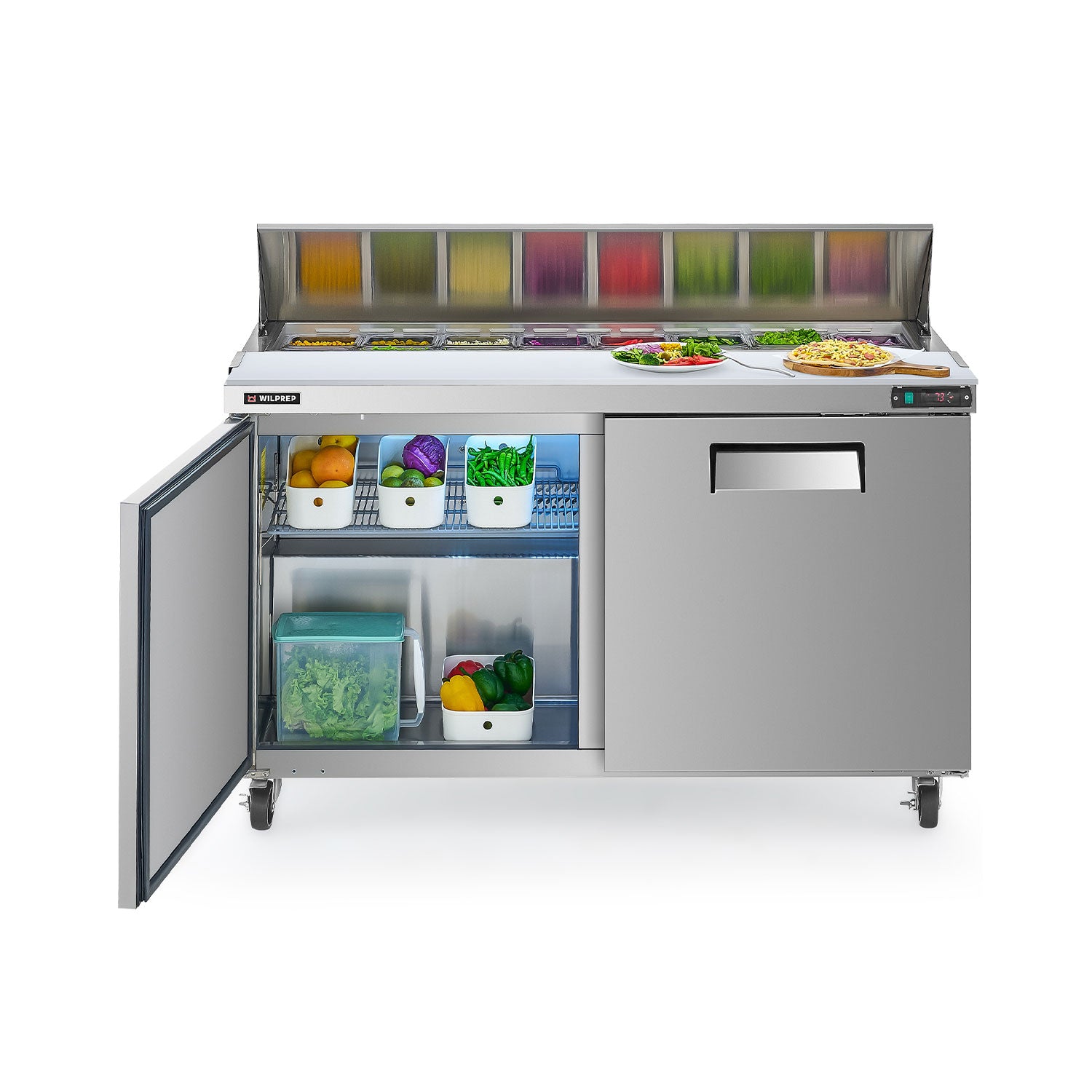 Sandwich Prep Table With Sneeze Guard