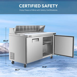 Wilprep Commercial Salad Prep Table Refrigerator