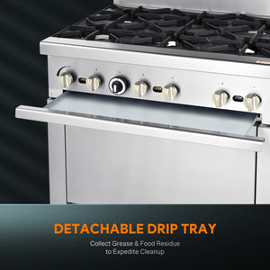 Liquid Propane 6 Burner Propane Cooktop