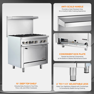 6 Burner Commercial Stove