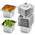 WILPREP 6 Pack 1/6 Size 4 in Deep Stainless Steel Steam Table Pans with Lids