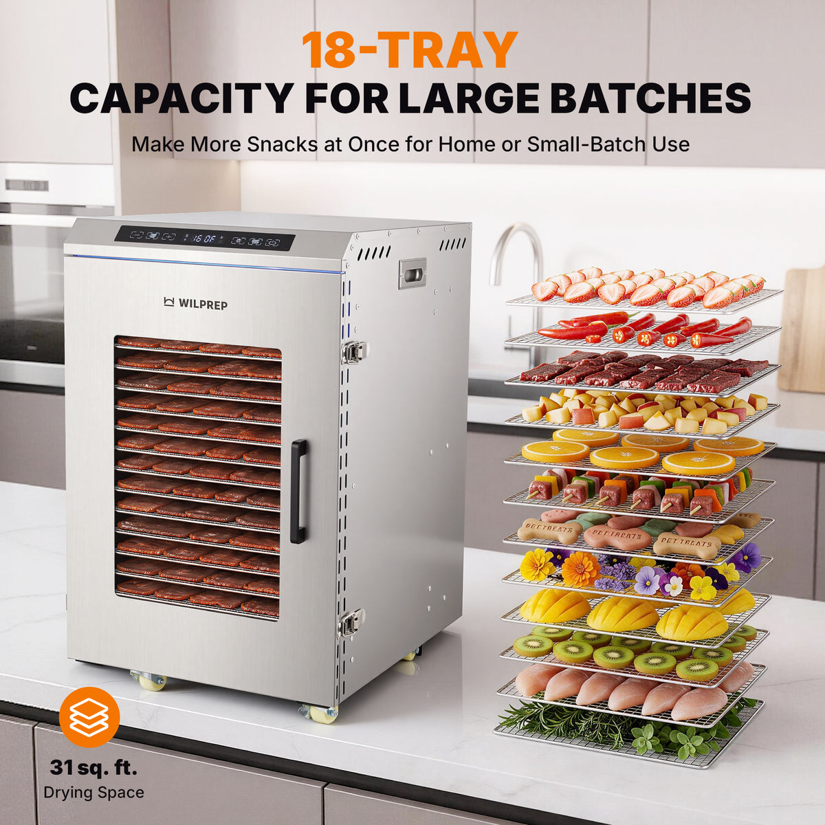 Wilprep - Food Dehydrator for Jerky Food Dryer