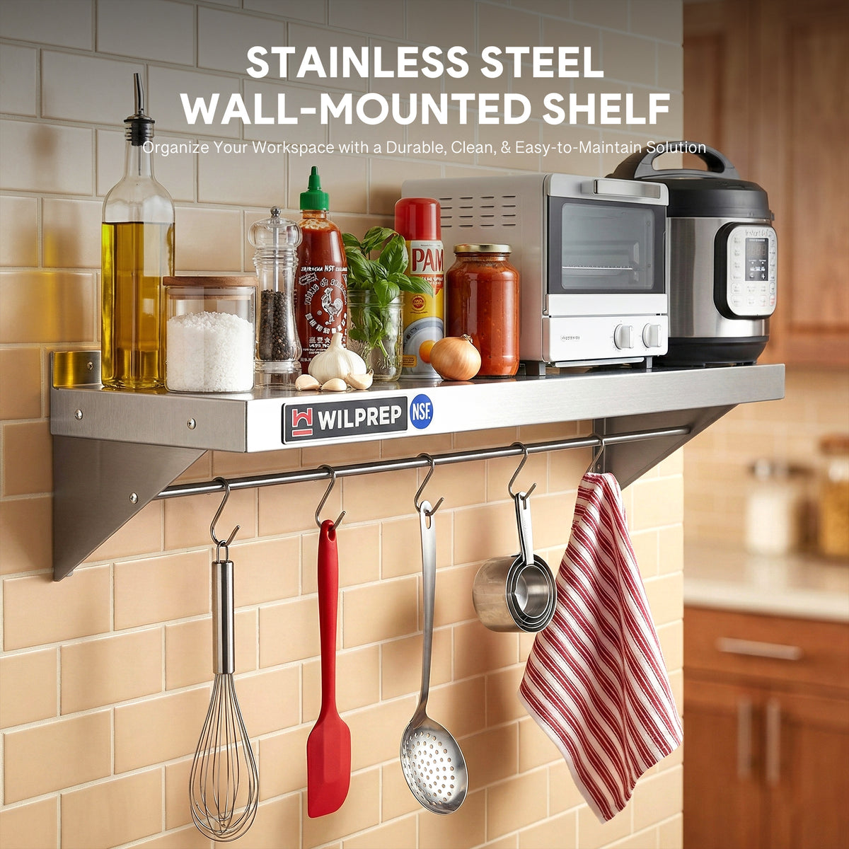 NSF Stainless Steel Wall Mount Shelf