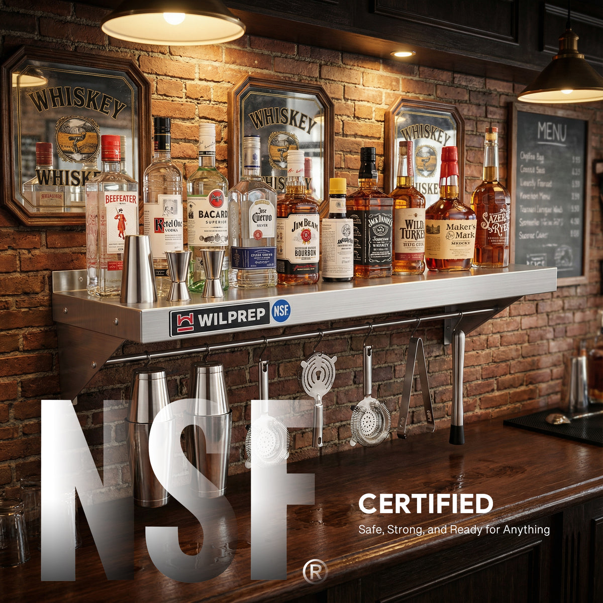 NSF Stainless Steel Wall Mount Shelf
