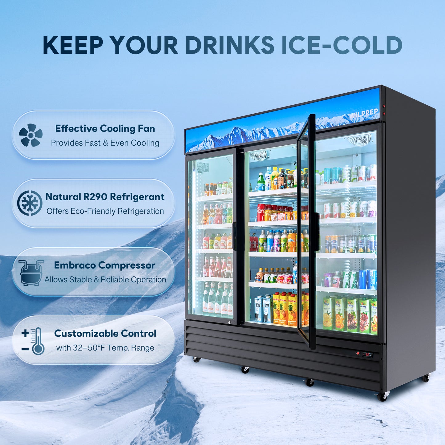 Buy Wilprep 3door Commercial Refrigerator for Sale Wilprep Kitchen