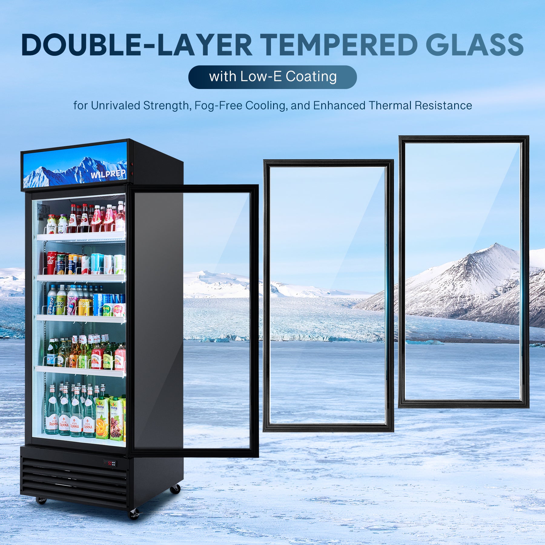 Wilprep 27.6 inch commercial refrigerator with glass door