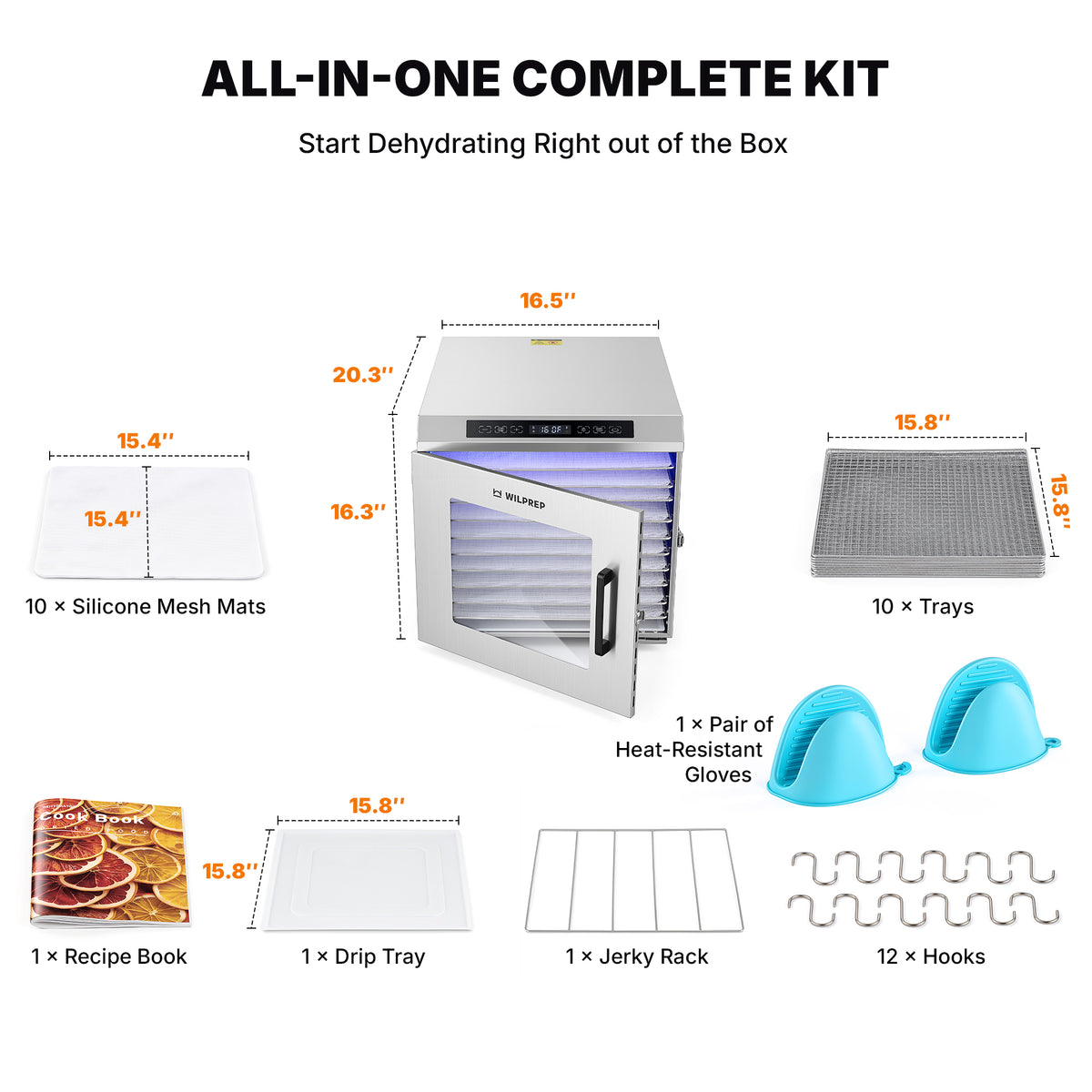 Wilprep - Food Dehydrator for Jerky Food Dryer
