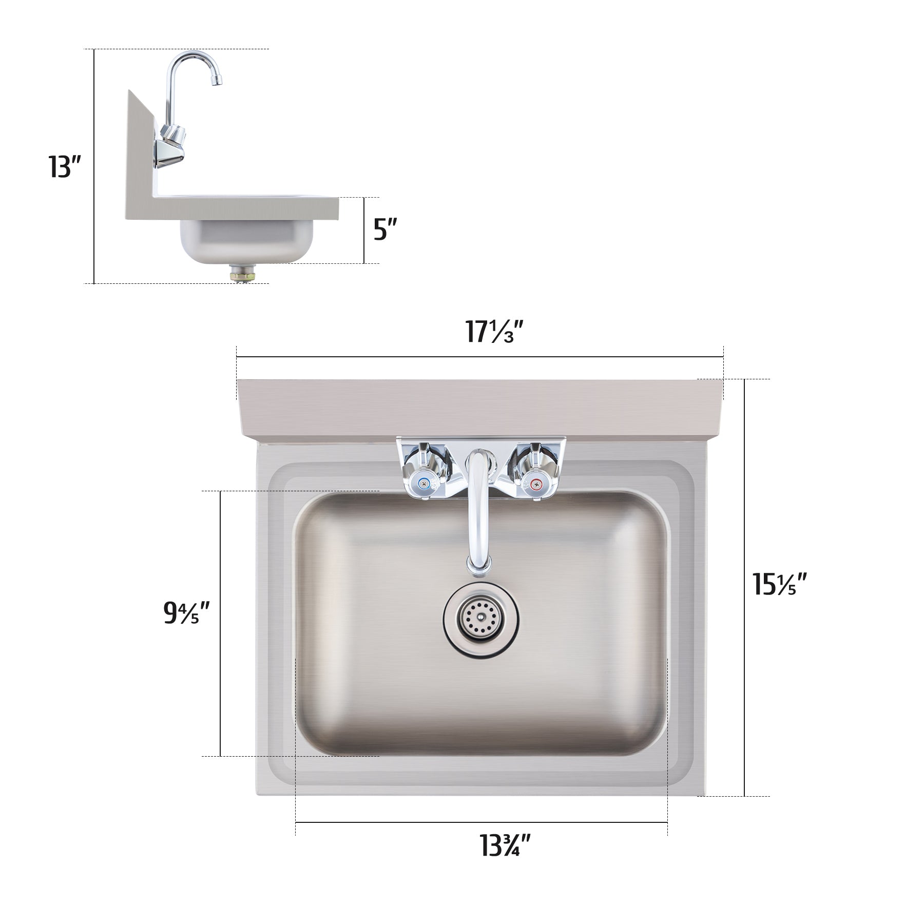 Stainless Steel Wall Mount Utility Sink
