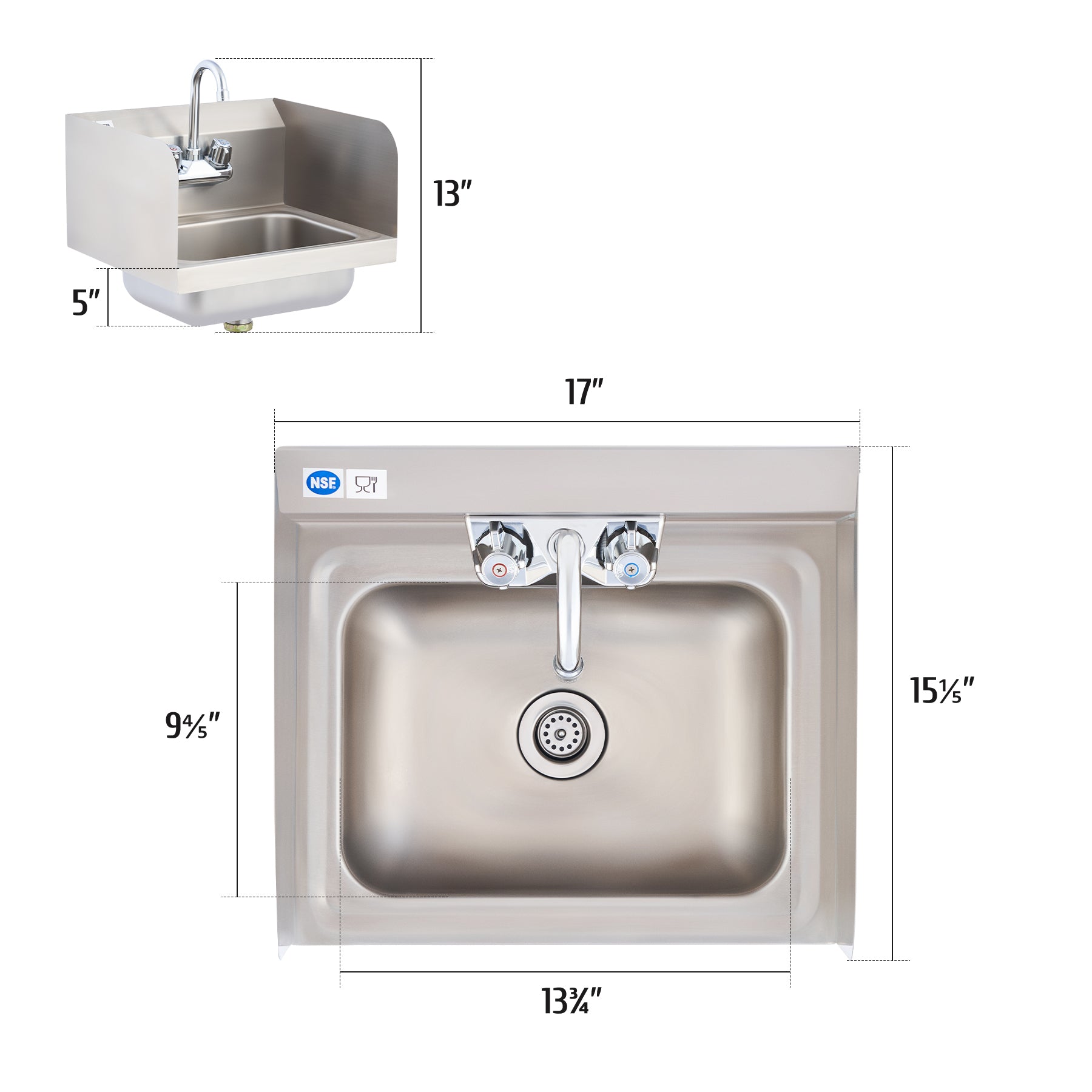 Stainless Steel Wall Mount Utility Sink