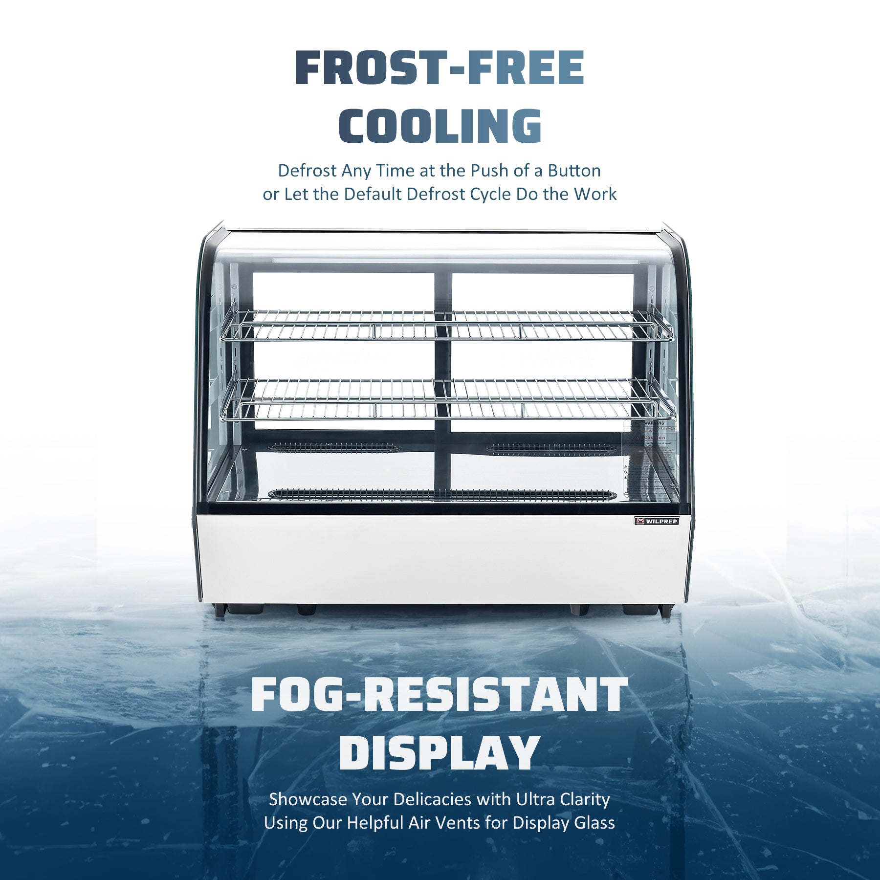 Wilprep 35-inch countertop display refrigerator froist free