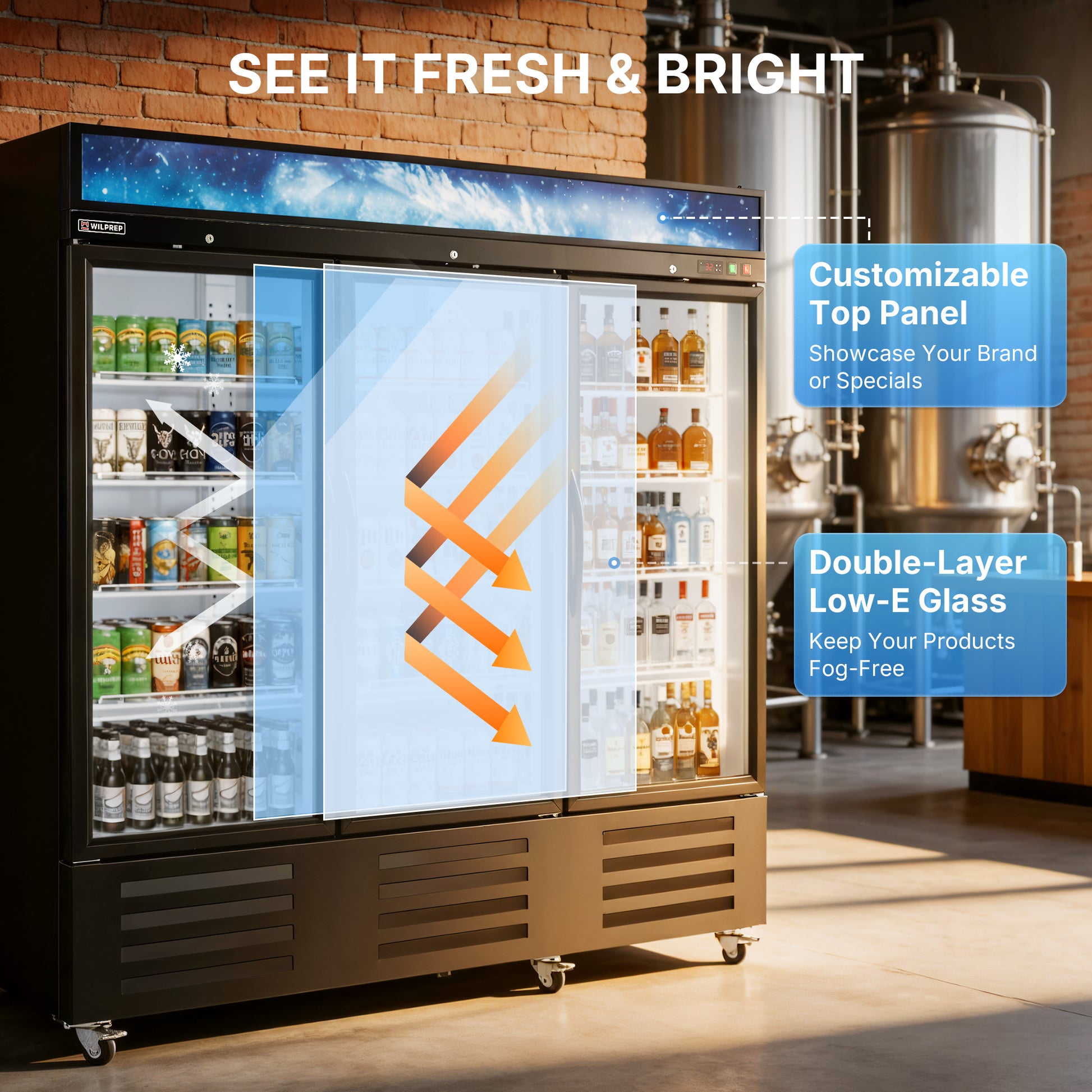 Glass Door Commercial Refrigerator