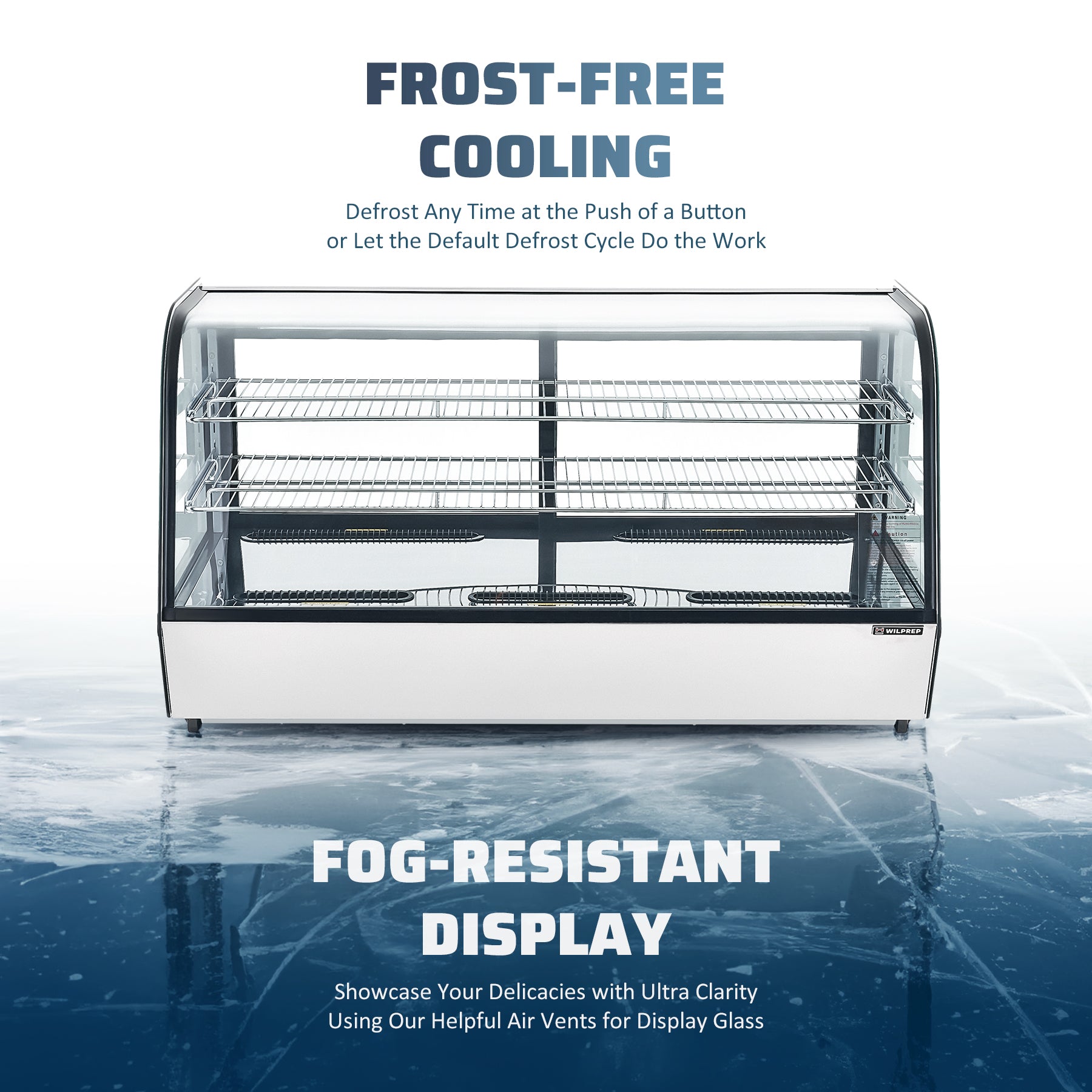 Wilprep 48-inch countertop display refrigerator froist free