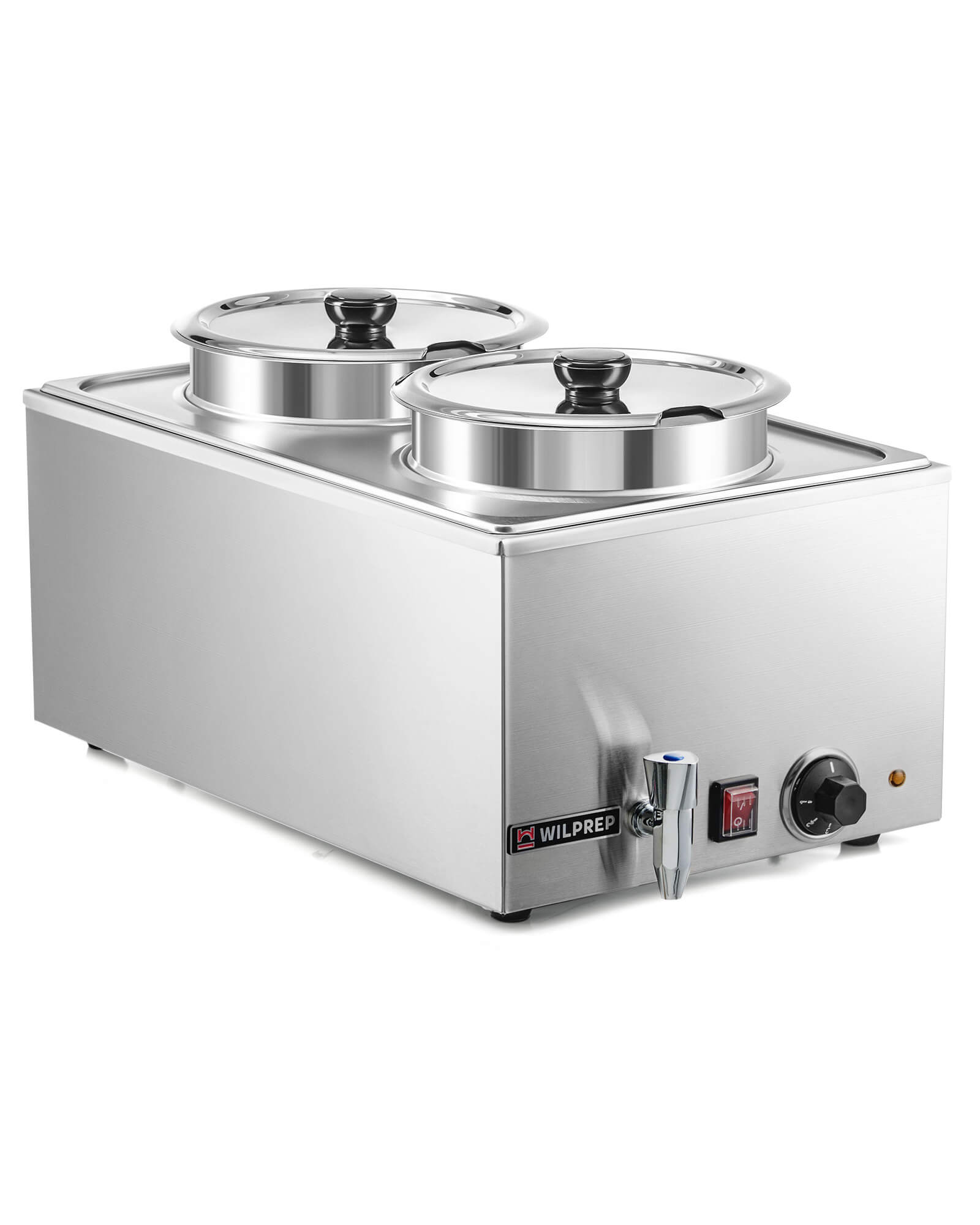 Twin Well 15 qt. Electric Countertop Food Warmer with 2 Insets & Covers with Faucet