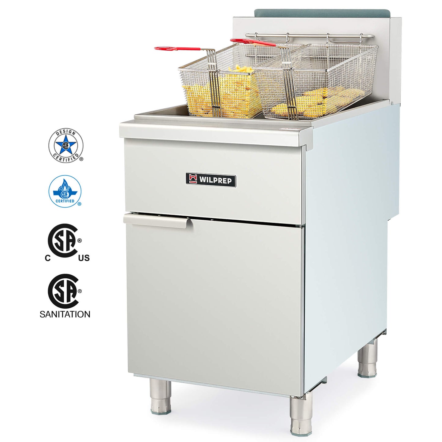 100 lb Floor Fryer with 2 Baskets Nature Gas – Wilprep Kitchen