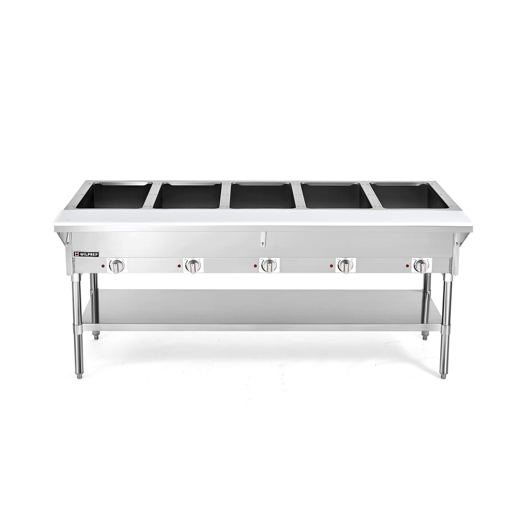 5 Well Electric Steam Table with Storage Shelf 1000W