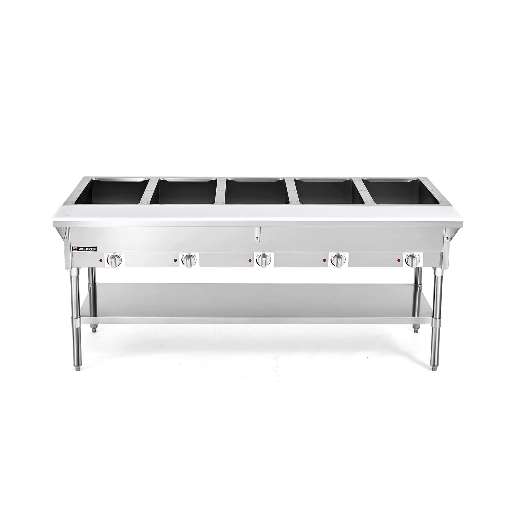 5 Well Electric Steam Table with Storage Shelf 5000W
