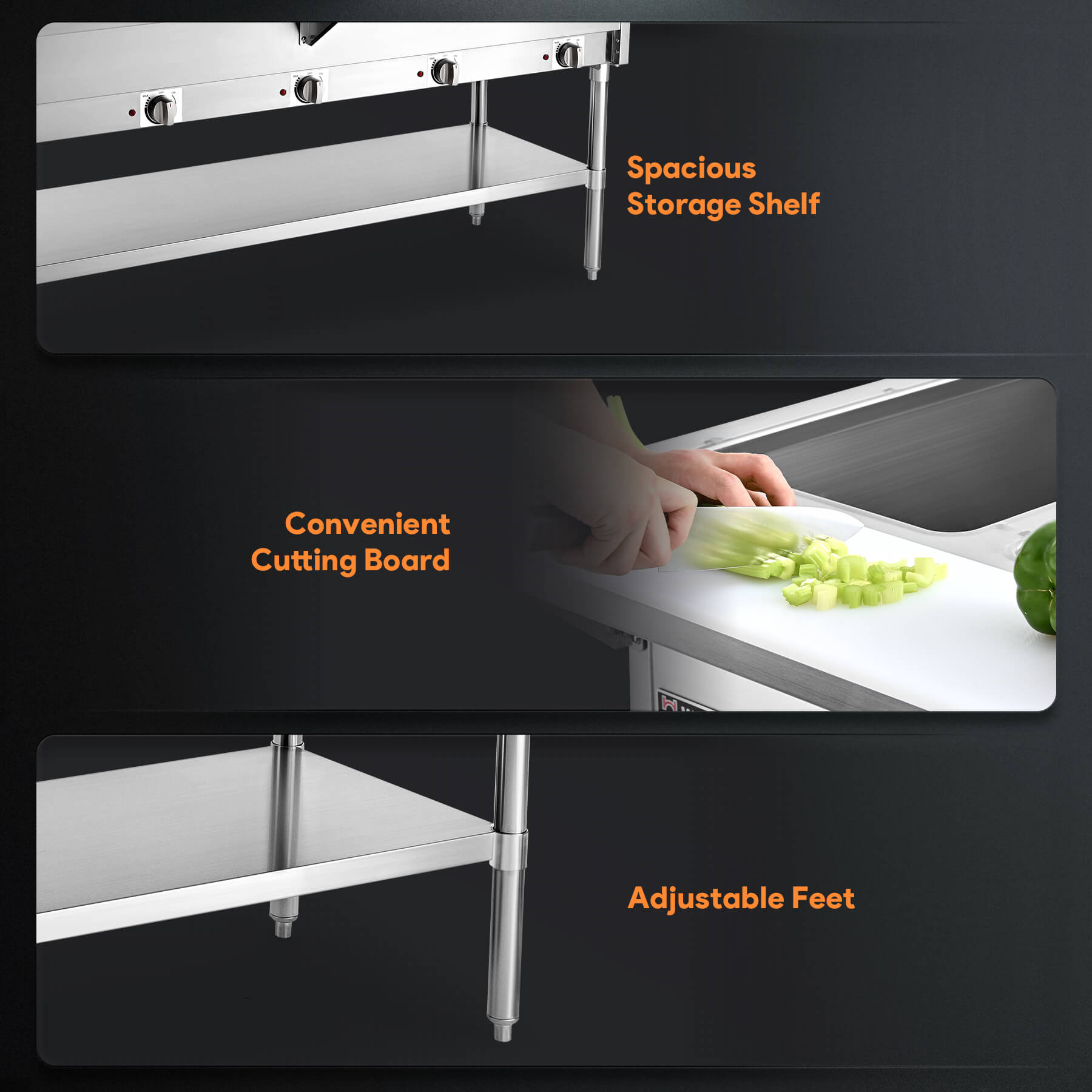 5 Well Electric Steam Table with Storage Shelf 5000W

