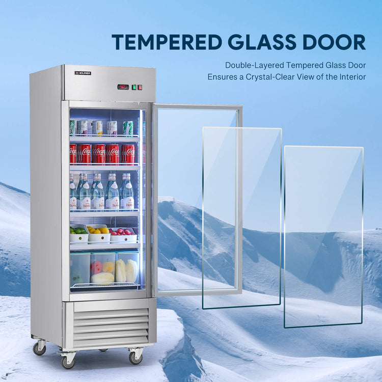 Wilprep 27-inch single swing door merchandiser refrigerator