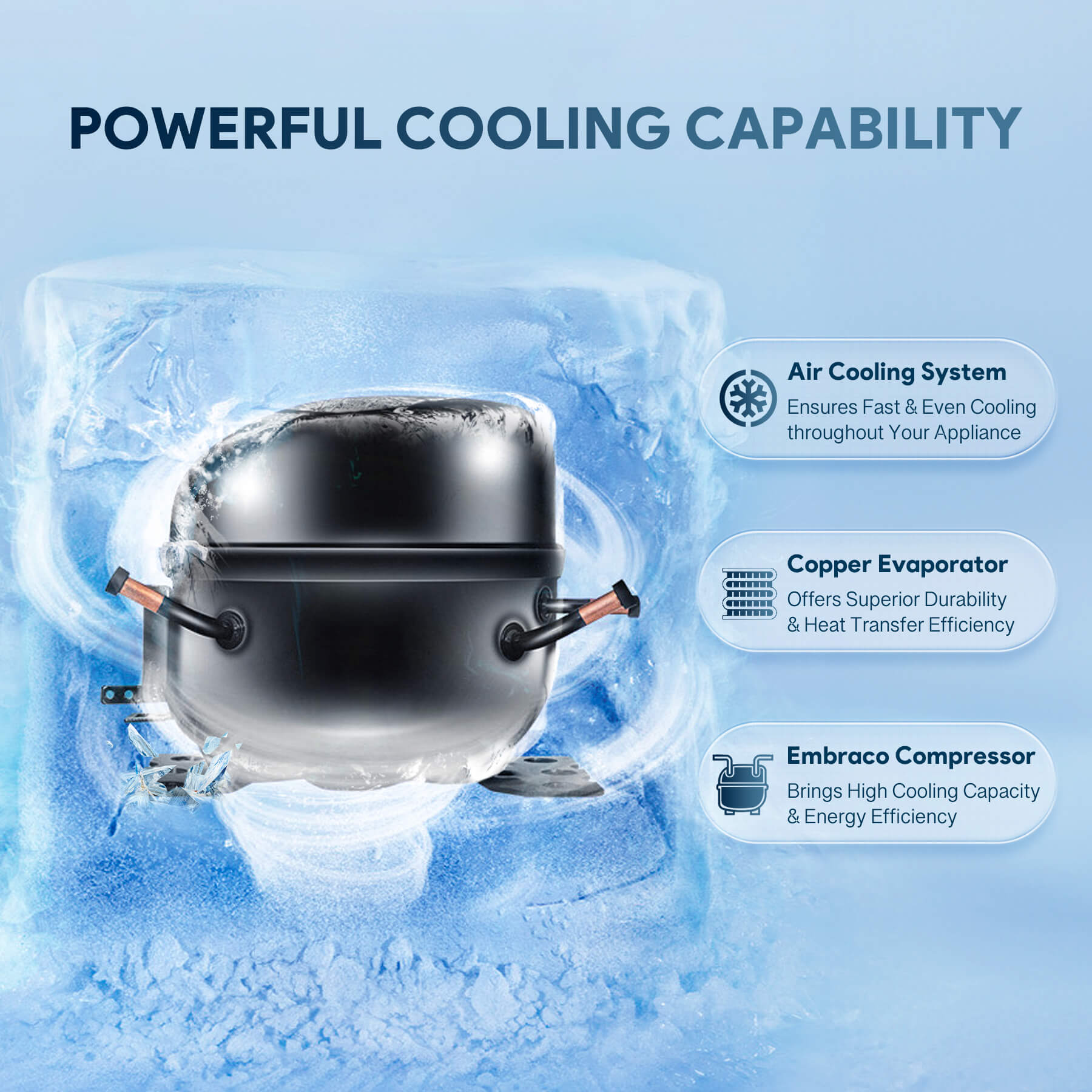 Wilprep 27-in Refrigerator air cooling system