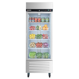 29" Single Glass Door Reach-In Refrigerator, 17.6 cu. ft., UL Certified