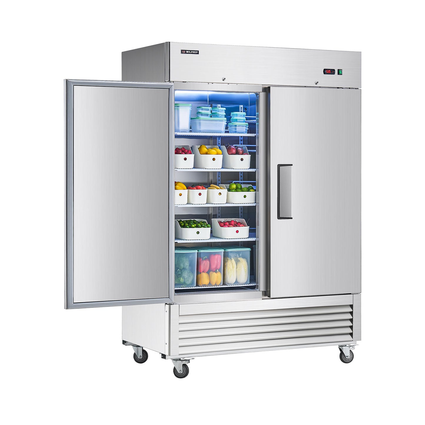 54inch 2 Door ReachIn Commercial Refrigerator Wilprep Kitchen