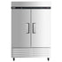 54" two section solid door reach-in refrigerator 35.5 cu. ft. Capacity UL Certified
