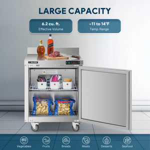 Wilprep 28-inch worktop freezer capacity